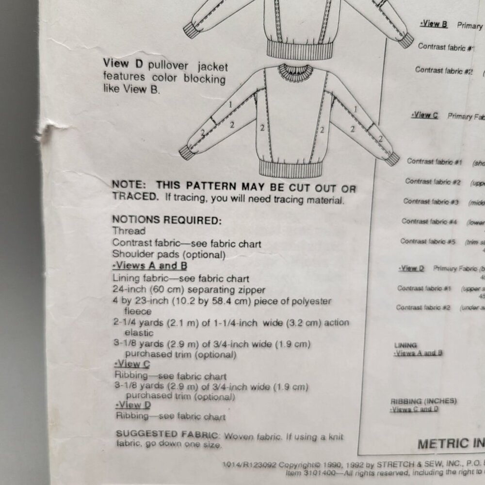 Stretch and Sew Ann Person Collectibles 1014 Sport Jackets Sewing Pattern UNCUT - Picture 7 of 9